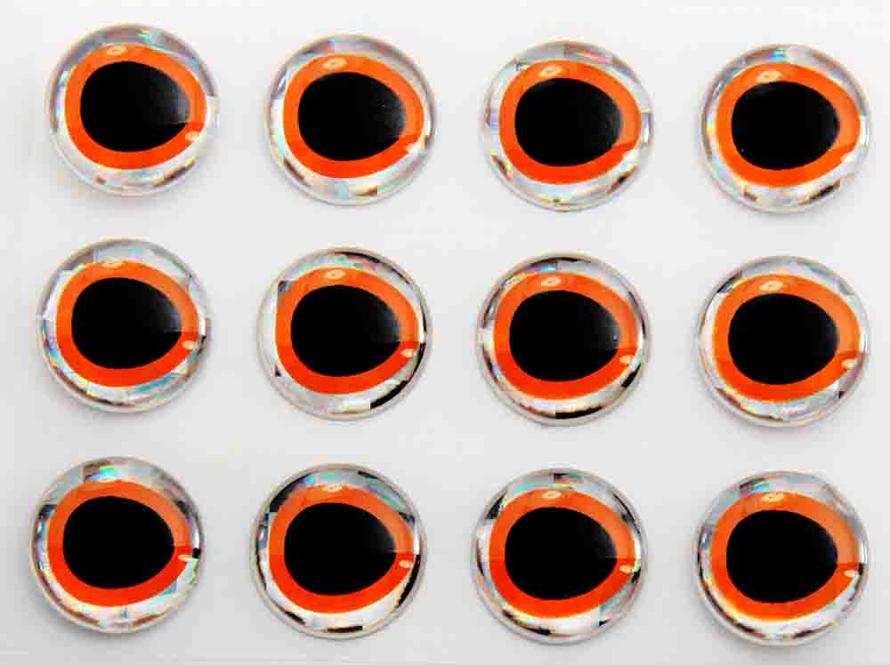 3D Epoxy Eyes - Orange/Silver