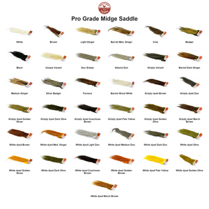 You added <b><u>Whiting Pro Grade Midge Saddle</u></b> to basket.