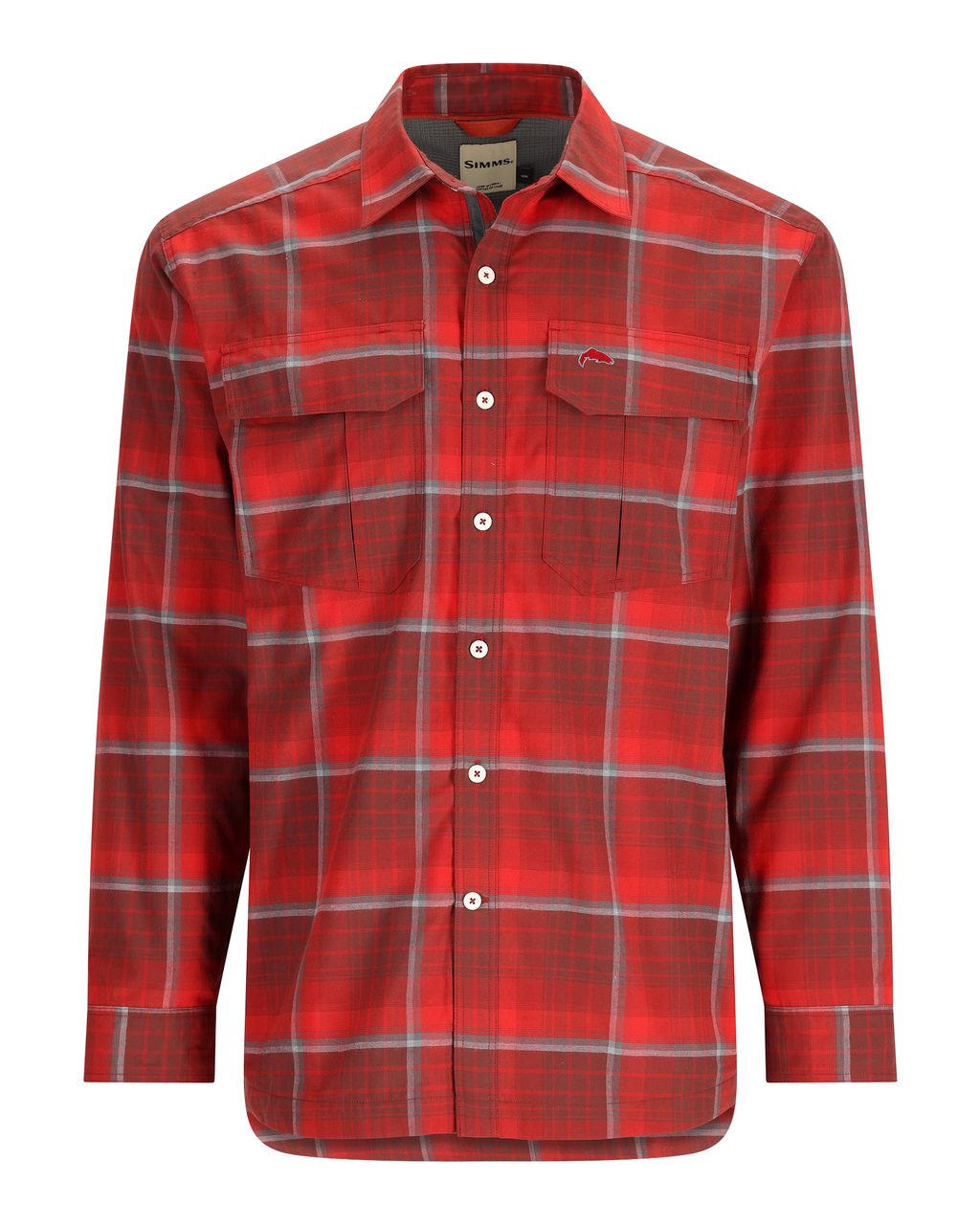 Simms ColdWeather Shirt - Cutty Red Asym Ombre Plaid