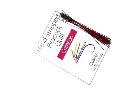 You added <b><u>Hand Stripped Peacock Quill - Crimson</u></b> to basket.