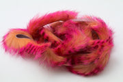 Tiger barred Rabbit Strips - Hot Pink/ Brown over Peach