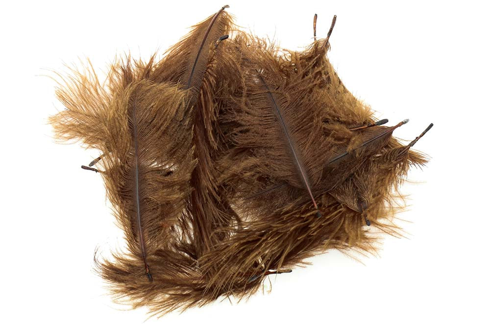 Micro Ostrich Spey Plumes - Brown