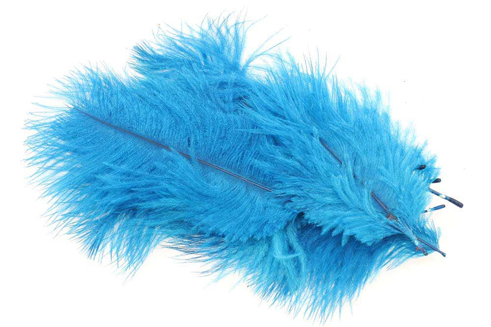 Micro Ostrich Spey Plumes - Kingfisher Blue